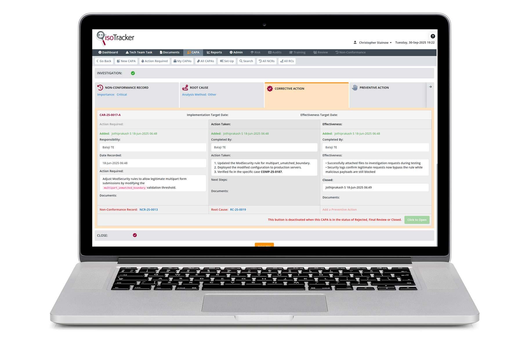 Corrective Action (CAPA) Software